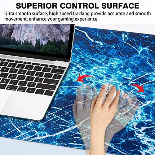 Canjoy Gaming Mouse Pad, Large Extended Mouse Pad Big Computer Mousepad for Home Office Gaming Work 31.5x15.7inch - color: Dark Blue Marble
