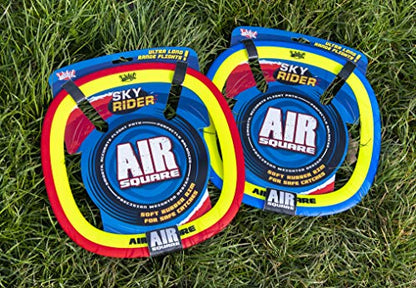 Wicked Air Square. Special Square Shape Designed Flying Disc. Durable & Flexible Rubber Disc Which Flies Smoother and Longer Distance. Easy to Throw & Catch! Not Your Normal Flying Disc! Blue Or Red