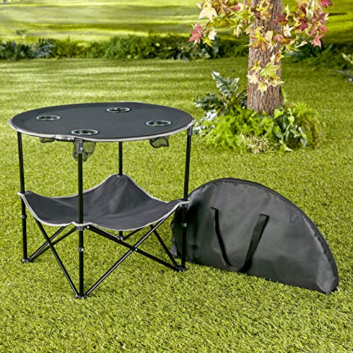 The Lakeside Collection Portable Folding Picnic Table with Shelf - Waterproof, Perfect for Outdoors - Red