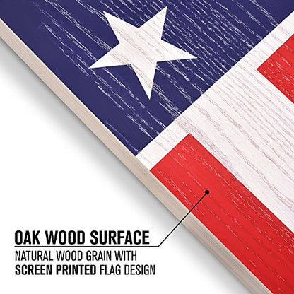 GoSports 4 x 2 ft Flag Series Wood Cornhole Sets – American Flag or State Flags – Includes 2 Regulation Size Boards, 8 Bean Bags, Carrying Case and Rules - style: American Flag