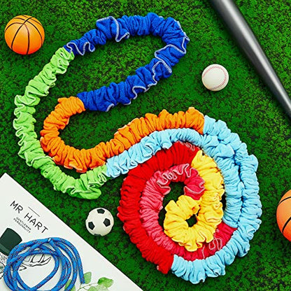 Jecery Cooperative Stretchy Band Carnival Games Elastic Fleece Tug of War Rope Sack Race Bags Legged Race Bands for Stretchy Band Music Activities Field Day Kids Adult Games - size: 12 ft