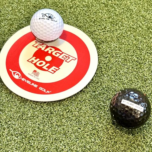 EyeLine Golf Target Circle as Training Aid – Ideal for Chipping and Pitching – Super Thin with Foldable Configurations. Bright Color Markings Easy Sighting. Made in USA - color: Target Holes