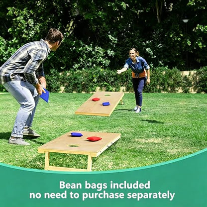 Cornhole Board Set, 4 ft x 2 ft Regulation Size Corn Hole Game Set for Adults with 8 Corn Hole Toss Bags and Carrying Case