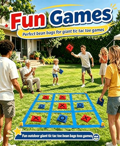 Bean Bags for Tic Tac Toe and Cornhole Toss Games, Kanosan Bean Bags for Kids Adults and Family Outdoor Yard Lawn Outside Field Day Birthday Party Backyard Reunion Carnival Beach Fun Games 10PCS - size: TG-10