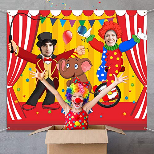 Blulu Carnival Backdrops for Party Circus Decorations 59 x 51 Inch Carnival Photo Door Banner Circus Theme Banner Photo Props Large Backdrop for Decorations Games Supplies
