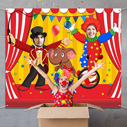 Blulu Carnival Backdrops for Party Circus Decorations 59 x 51 Inch Carnival Photo Door Banner Circus Theme Banner Photo Props Large Backdrop for Decorations Games Supplies