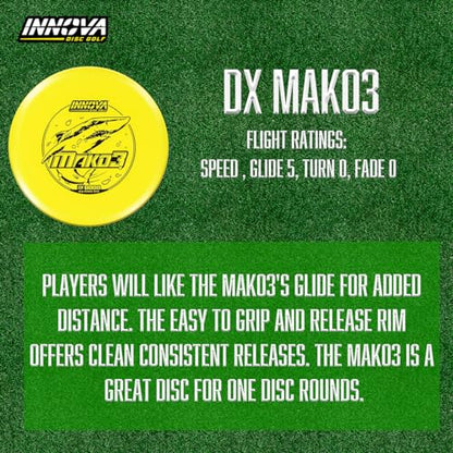 Innova Disc Golf Set 3 Pack – Disc Golf Starter Set for Beginners with Disc Golf Driver, Mid-Range, Disc Golf Putter DX Valkyrie, DX Invader, DX Mako3 and Mini