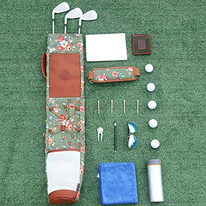 TOURBON Canvas Golf Bag for Women Driving Range Travel Golf Carry Case