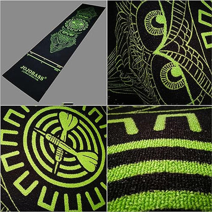 OVARIA Rubber Dart Mat - Professional Dart Floor Carpet, 116 X 27.5in 3 Distance with Throwing Lines, Non-Slip Design for Home Pub Club
