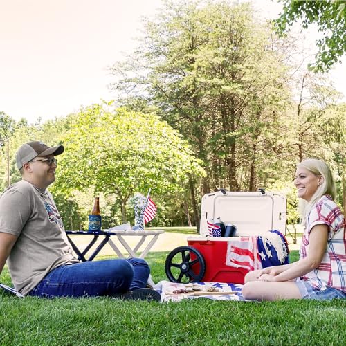 Camco Adirondack Style Folding Plastic Large Table with Footrest Design and Easy to Setup Construction for Indoor or Outdoor Use, White