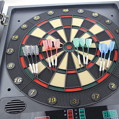 Electronic Dart Board Cabinet Set, with Integrated Scoreboard, Dart Storage for 12 Darts, Professional Darts Machine for Adults