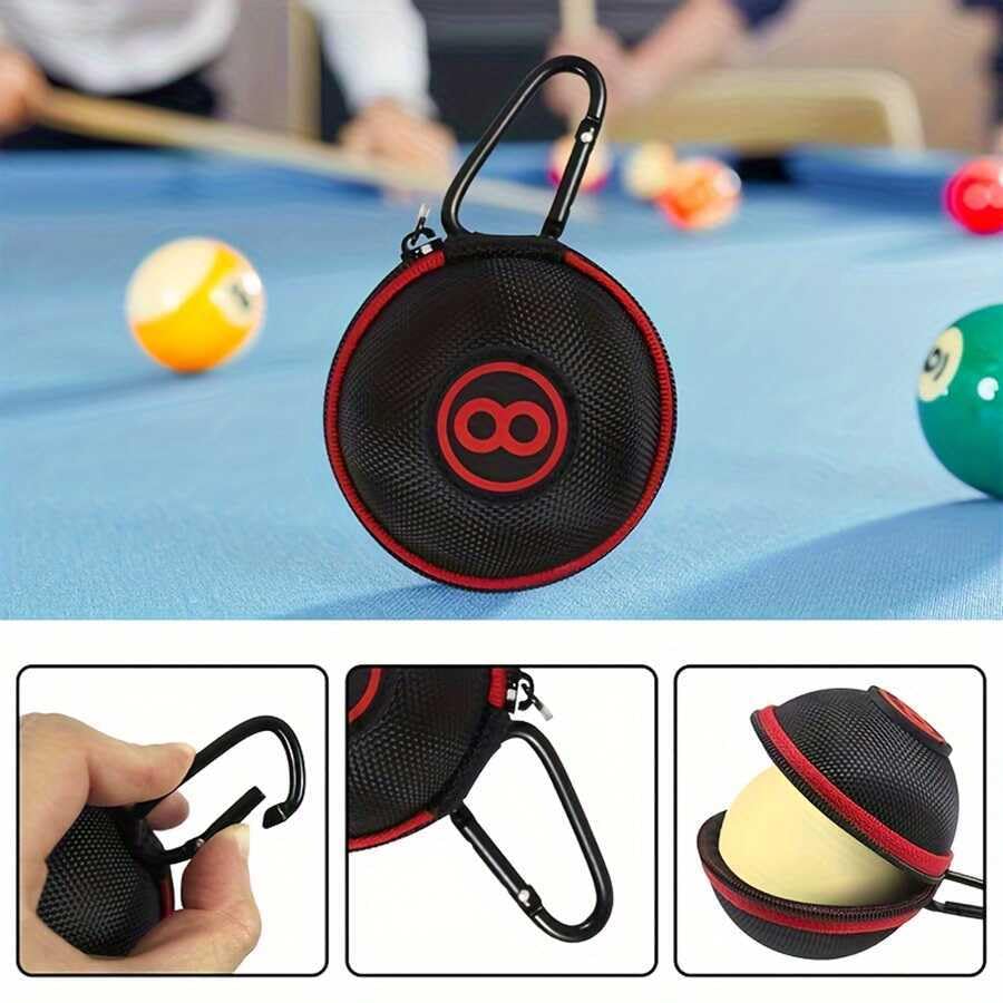 Cue Ball Case 2.24in Billiard Ball Carrying Case, Easy to Carry Clip-on Cue Ball Bag for Billiard Balls, Training Balls and Pool Balls - color: Red