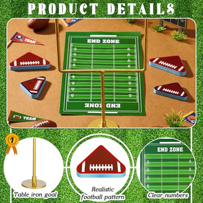 Thenshop 10 Pcs Mini Finger Flick Football Games Metal Football Goal Post with Foam Footballs Finger Toys Game Mini Table Top Sports Games for Birthday Footballs Theme Party Supplies