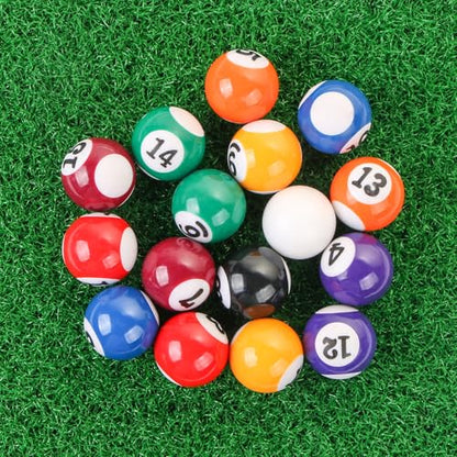 16-Piece Mini Billiard Balls Set – 25mm (0.98") Small Pool Balls for Table Games, Travel & Family Fun