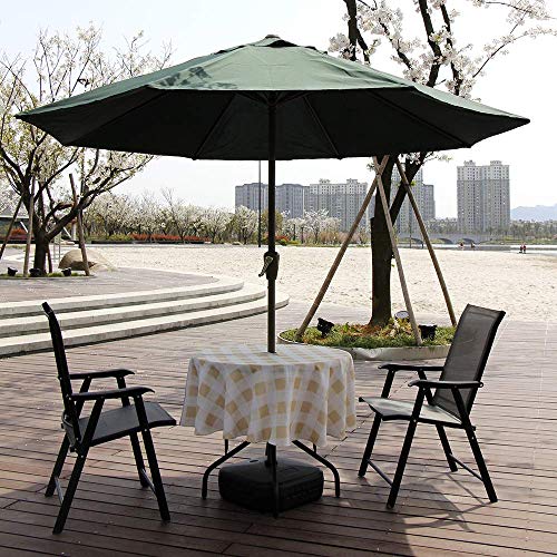 Melaluxe Spring/Summer Wrinkle-Free Waterproof Outdoor Tablecloth with Umbrella Hole and Zipper, Beige Checkered, 60" Round-Zippered - color: Beige Checkered, size: 60" (Round)
