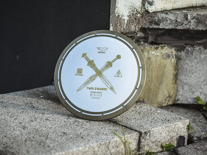 yikundiscs Yikun Twin Swords Understable Distance Driver| Pro Worlds 2025 Limited Edition | Beginner-Friendly Max-Distance Disc | Wind-Resistant & Easy-Glide Control | PDGA Approved 170-175g - color: Golden