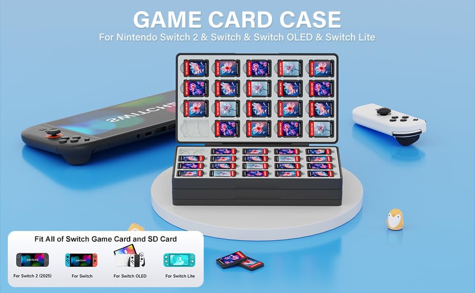 QuoLumPIA 120 Game Case for Nintendo Switch 2/OLED/Lite - Hard Shell & Magnetic Closure, Shockproof & Scratchproof, Holds 120 Game Cards & 240 SD Cards - Portable Travel Organizer, Festival Gift - size: 120