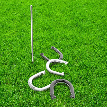 Professional Grade Horseshoe Set - Heavy-Duty Set with Carrying Bag, 4 Horse Shoes, and 2 Poles - Outdoor Games for Adults and the Whole Family by Trademark Games