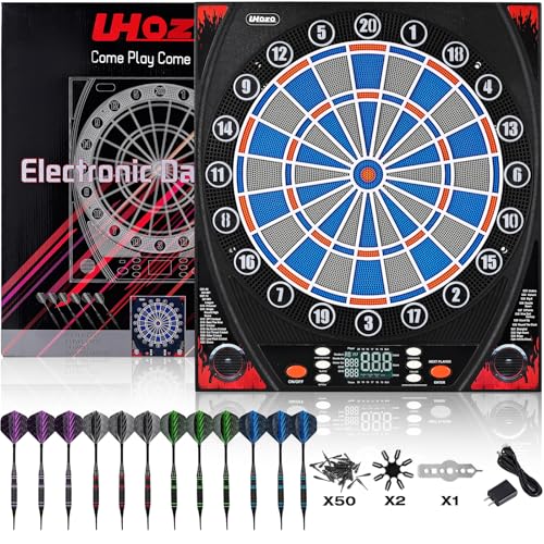 Electronic Dartboard, Dual Speakers with Automatic Voice Announcing Score, High Definition LCD Display, Includes 12 Soft Tip Darts, Suitable for Family Gatherings Bar Entertainment - style: asic style
