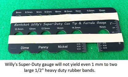 Bankshot Willy's Super-Duty Cue Tip & Ferrule Gauge