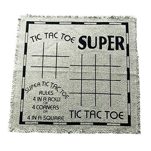 Yuanhe Gaint Checkers Game Set - Large 3 in 1 Checkers Including Tic Tac Toe with Reversible Rug, Calssic Indoor Outdoor Yard Games for Family