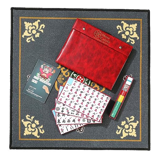 Mose Cafolo Professional Chinese Mahjong Game Set 146 Numbered Large Size Tiles with Carrying Travel Case, Complete Mahjong Tiles Set (Majiang, Mah-Jongg, Ma Jong) - color: Blue Tile