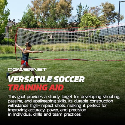 PowerNet Soccer Goal for Backyard, 3Mx2M / 6x4 / 8x4 / 12x6 / 14x7 /18.5x6.5 / 21x7 / 24 x 8 Portable Soccer Net, Sports & Outdoors Training Equipment, Quick Setup 1 Goal & Zipper Storage Bag - style: 24 x 8 FT