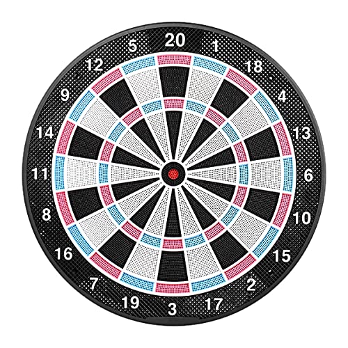 18In No Electronic Dart Board for Soft Tip Darts Set, Classic Style, Dartboard with 6 Pcs Plastic Darts Set Extra Soft Tips, Pink for Adult Kids