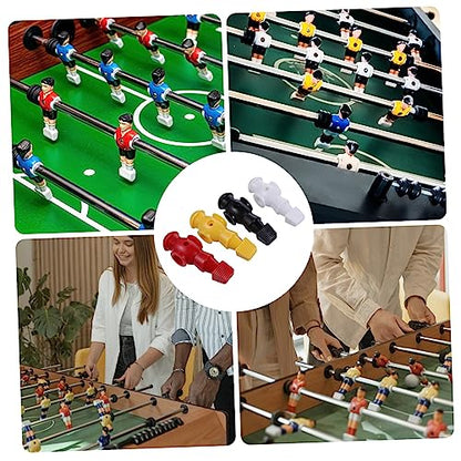 VICASKY 4pcs Table Soccer Players Accessories Replacement Parts for Foosball Game White Black Yellow Red Fits Standard Rods Design for Enhanced Gameplay
