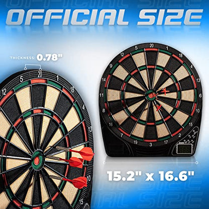 Franklin Sports Electronic Dart Board Sets - Soft Tip Electric Dartboard with Digital Scoreboard - (6) Darts Included - style: Dartboard