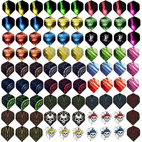 Dart Flights, 6 Styles, 30 Sets, 90 Pieces, PET Standard Accessories for Darts, Perfect Equipment for Soft/Steel Tip Darts Games (6 Styles, 30 Sets, 90 Pieces)