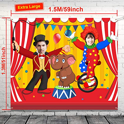 Blulu Carnival Backdrops for Party Circus Decorations 59 x 51 Inch Carnival Photo Door Banner Circus Theme Banner Photo Props Large Backdrop for Decorations Games Supplies