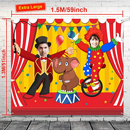 Blulu Carnival Backdrops for Party Circus Decorations 59 x 51 Inch Carnival Photo Door Banner Circus Theme Banner Photo Props Large Backdrop for Decorations Games Supplies