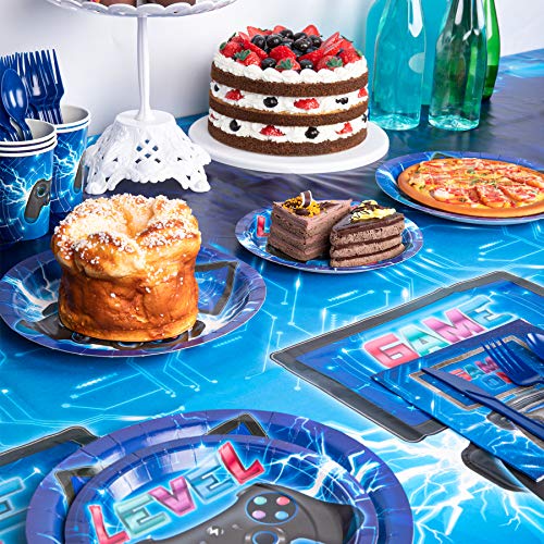 DECORLIFE 3 Pack Video Game Party Tablecloth, 108 x 54 Inch, Waterproof and Table Covers for Gamer Birthday Party Supplies