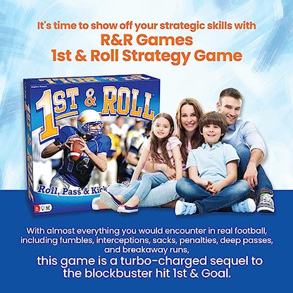 R&R Games 1st & Roll, Football Board Game for Adults and Kids, 2-4 Players, Ages 14+, Ideal for Family Night