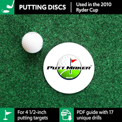 Putting Discs 4-Pack, Stocking Stuffer for Golfers, Golf Training Disk Accessories, Practice Aid for Green or Indoor, Flat Cup Ghost Hole Works Great as Golf Simulator Hole: Made in USA