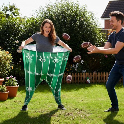 Granny Pants Yard Game, Baseball Soccer Game Outdoor Party Toss with 2.5 Inch Durable High-Bounce Balls, No Inflation Needed, Wind-Resistant for Backyard, Family Reunion & Easter - style: Football