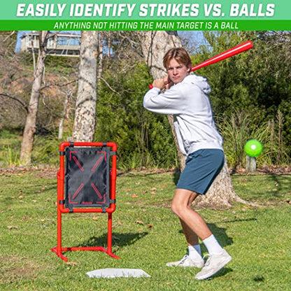 GoSports Baseball Strike Zone Target for Plastic Balls - Compatible with Blitzball and Wiffle Ball - style: Small 22" x 18"