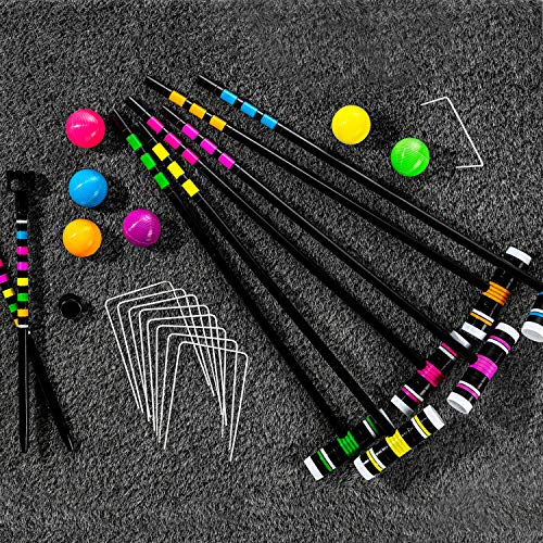 Franklin Sports Bluetooth Croquet - 6 Mallets and Balls - Carry Bag -Bluetooth Speaker