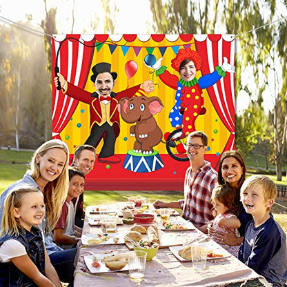 Blulu Carnival Backdrops for Party Circus Decorations 59 x 51 Inch Carnival Photo Door Banner Circus Theme Banner Photo Props Large Backdrop for Decorations Games Supplies