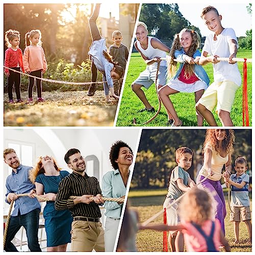 NEBURORA 20FT Tug of War Rope for Adults Outdoor Games Field Day Family Reunion Summer Outside Yard Backyard Lawn Camping Picnic Carnival Party Games Khaki - color: Khaki