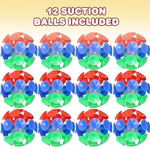 ArtCreativity Suction Cup Ball Toys for Kids, Set of 12, Toss Sticky Balls with Mini Suction Cups, Tossing Toys for Indoor and Outdoor Play, Fun Birthday Party Favors for Boys and Girls - size: Small