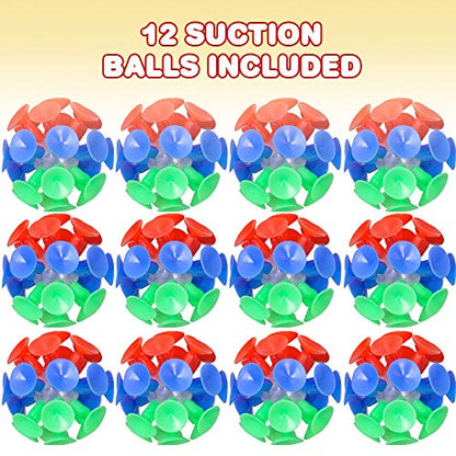 ArtCreativity Suction Cup Ball Toys for Kids, Set of 12, Toss Sticky Balls with Mini Suction Cups, Tossing Toys for Indoor and Outdoor Play, Fun Birthday Party Favors for Boys and Girls - size: Small