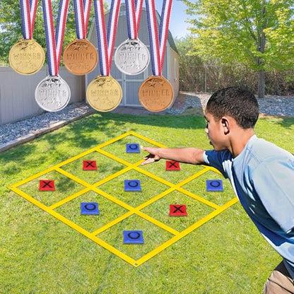 VANPET Outdoor Giant Tic Tac Toe Bean Bag Toss Games for Kids Adults Family, Large Outside Lawn Yard Backyard Carnival Field Day Game, Beach Picnic Camping Birthday Party Family Reunion Games