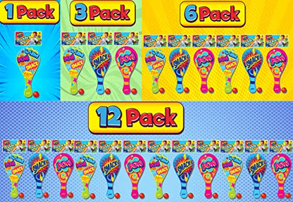 Kool N' Fun Plastic Paddle Ball w/ String Attached (1 Paddle) by JARU. Classic Retro Toys for Kids & Adults, Boy & Girl. Indoor Game and Outdoor Set Toys. Party Favors Birthday Easter Prizes 1994-1
