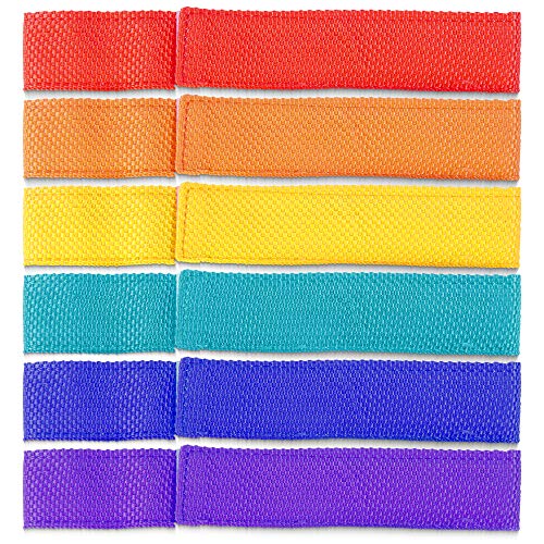 Three-Legged Race Team Relay Ties, 6-pack | Six Colorful Nylon Bands for Three-Leg Outdoor Games, Field Days, Gym Class, School Events, Birthday Parties, & Competitions | Classic Family Fun Activity