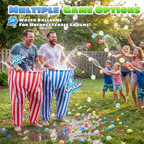 Granny Pants Yard Game Giant Pants Outdoor Game, 53PCS Carnival Games Combo Set, Hopper Balls for Kids, Ring Toss, Bean Bags, Easter Games Egg Spoon Relay Race, Backyard Field Day Birthday Party Game