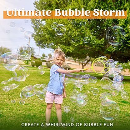 JOYIN Big Bubble Wands Set Bulk for Kids Summer Outdoor Toy Game Activity Party Favors, 18 Pcs Giant Bubble Maker with Tray, 12" Large, 6 Pcs Solution Suitable for All Age People - style: Assorted