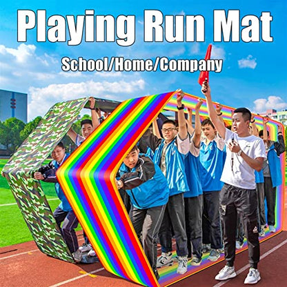 Playing Run Mat Adult Children Group Cooperative Running Mat, Wear Resistant Waterproof Oxford Cloth Gaming Running Mat, Multiplayer Cooperative Game (Size : Adult-20M/26FT) - size: Adult-20M/26FT