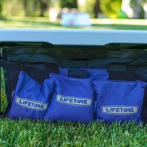 Lifetime Portable Cornhole Toss Game Set with 8 Bean Bags and Storage Pouches Attached to Boards